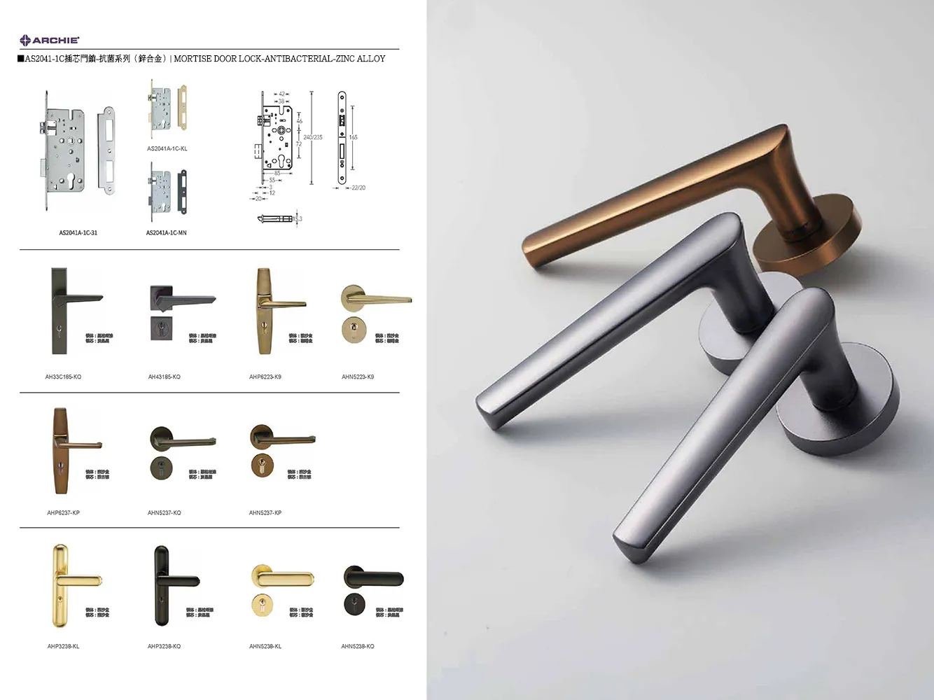 抗菌五金機械門鎖系列