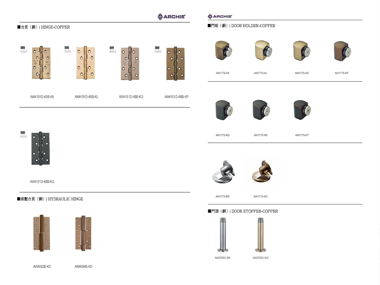 抗菌五金門用配件系列