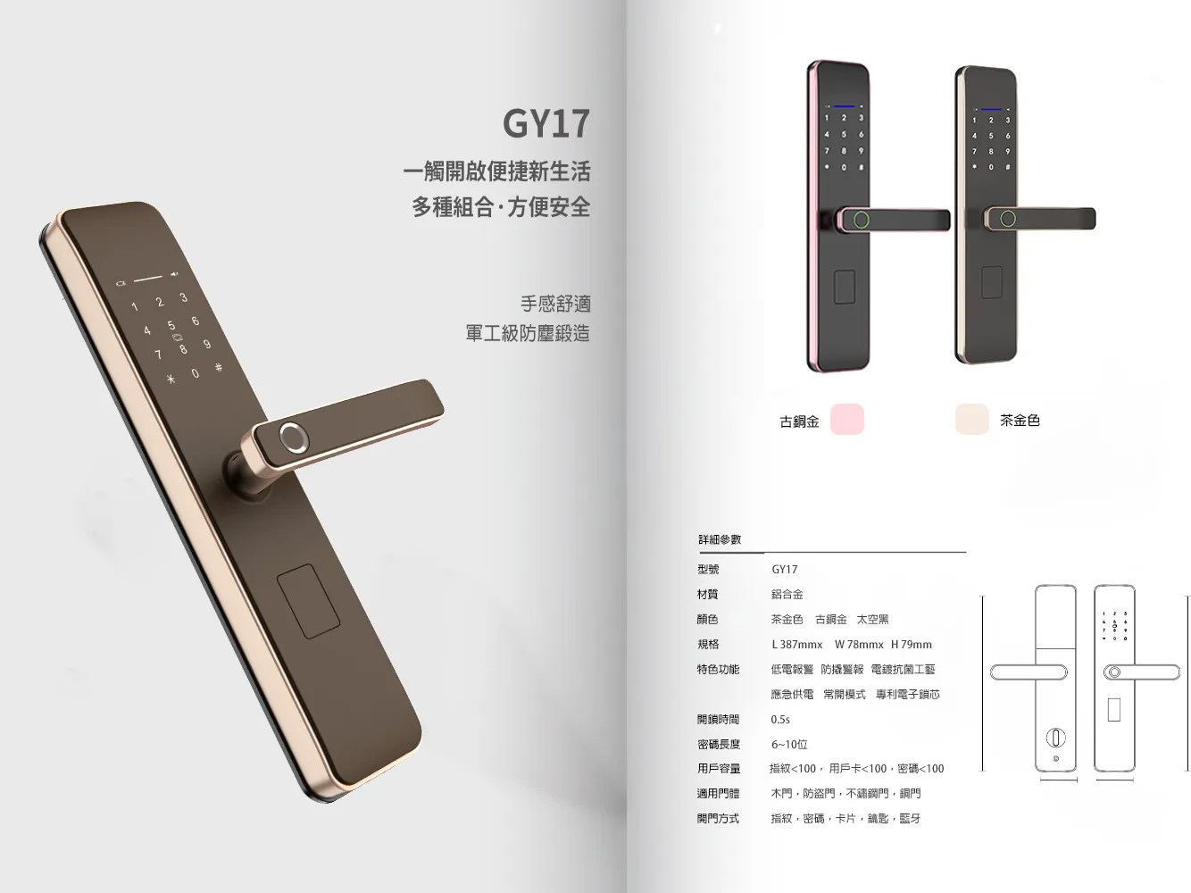 智能指紋鎖系列｜C15GY17