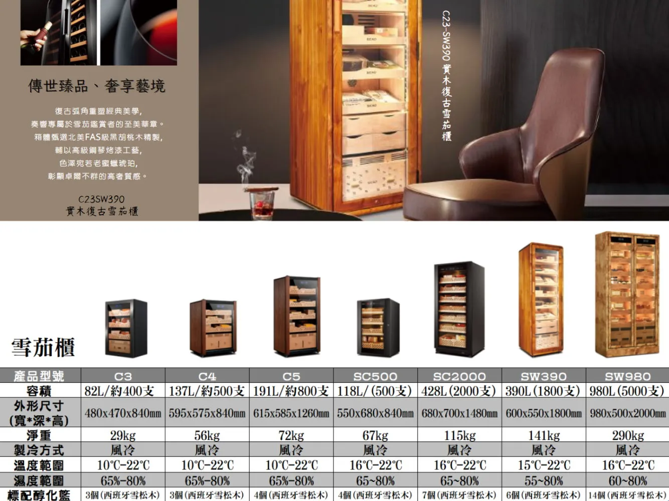 C23sw390 01 雪茄櫃系列