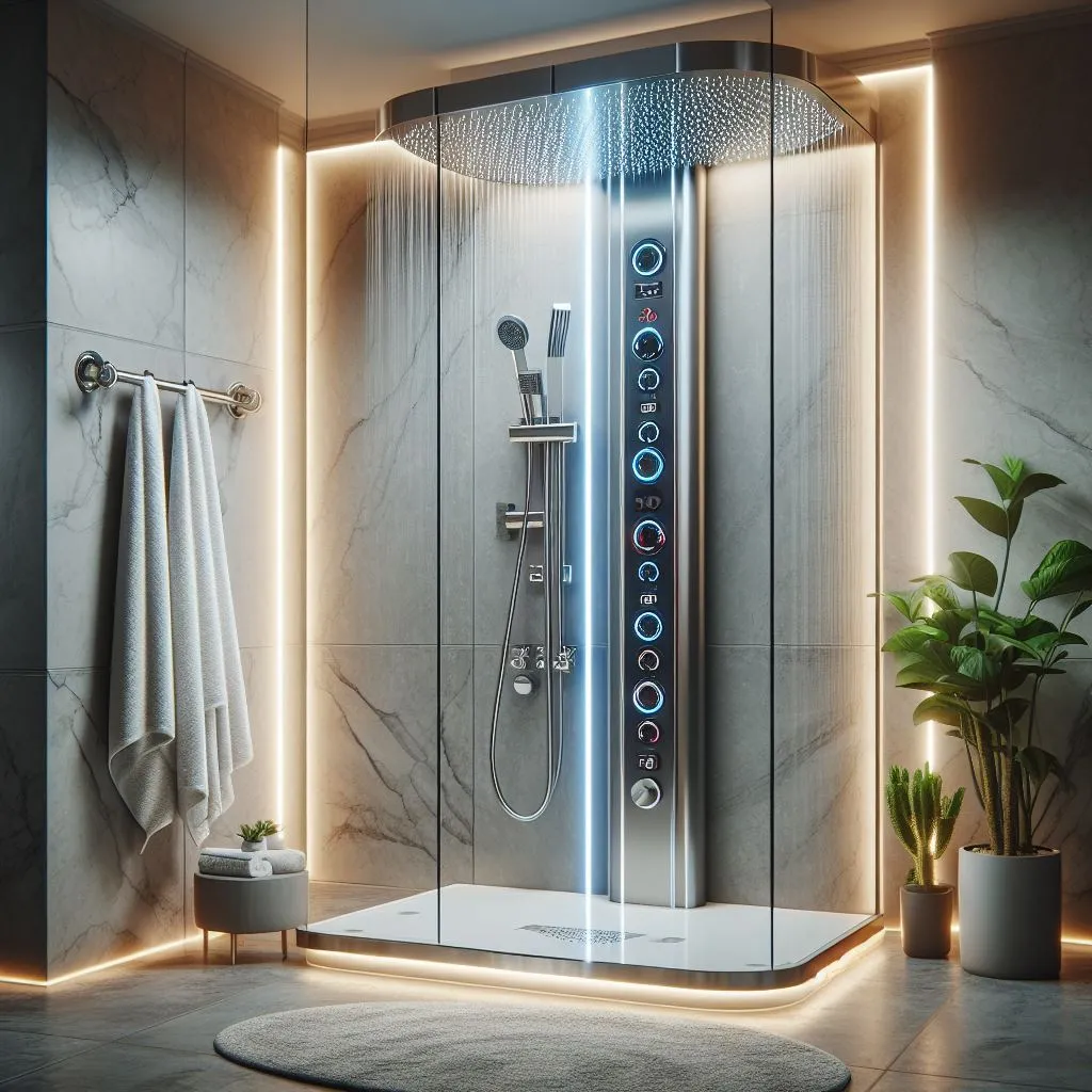 淋浴柱是先進的浴室設備，可調節水流模式和水溫，提供舒適的沐浴體驗。由蓮蓬頭、手持花灑、水龍頭和升降桿組成，操作簡單安全。頂部蓮蓬頭按摩肩頸，手持花灑清洗全身，恆溫技術保證穩定水溫。安裝方式靈活，適應不同浴室風格。