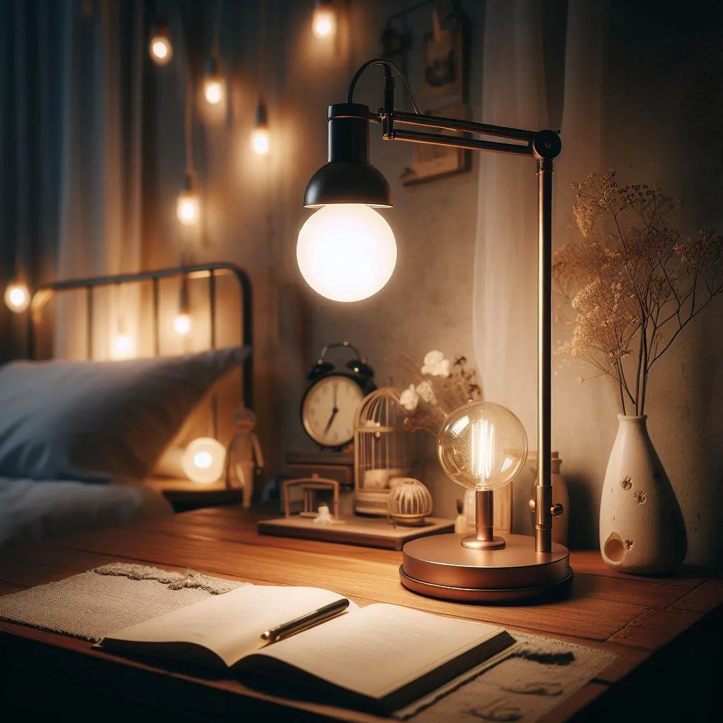 台燈：溫馨氛圍的巧妙燈光，台燈是打造溫馨氛圍的絕佳選擇，放置在桌面或地面上，為小型空間提供局部照明。在書房、臥室或客廳，台燈都能以其柔和的燈光，營造出溫馨安逸的氛圍。