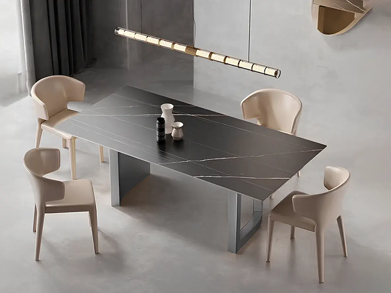 拉伸方變圓岩板餐桌 (可客製化)|KBM029