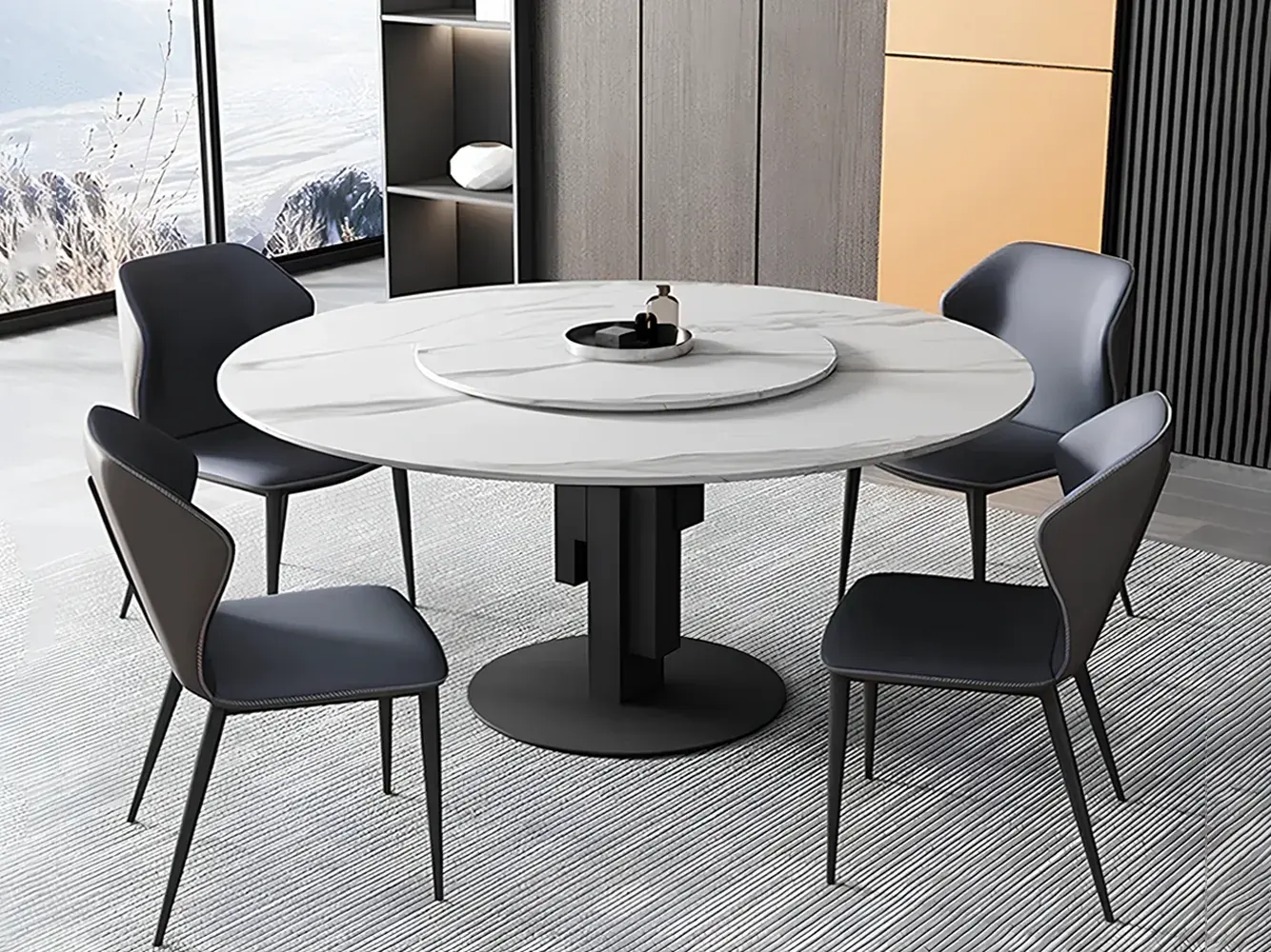 拉伸方變圓岩板餐桌 (可客製化)|KBM011